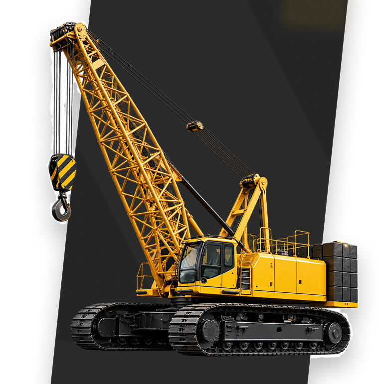 Crawler crane on an industrial site