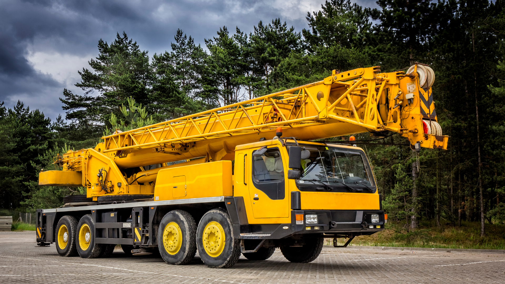 Construction crane at a building site